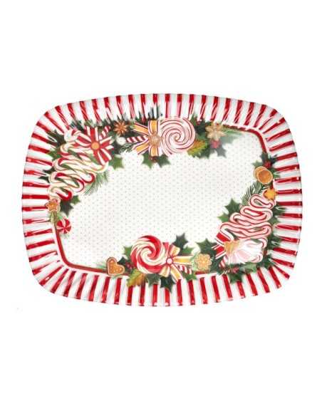 Vassoio natalizio rettangolare 40 x 28 cm in melamina, Le Chicche | Brandani -BRANDANI