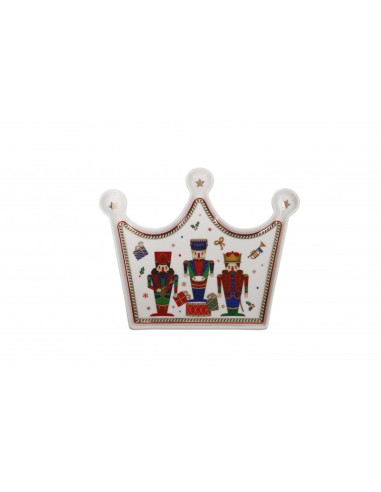Vassoio Natalizio a forma di corona reale con decorazione " Lo Schiaccianoci " -BRANDANI