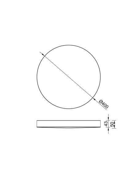 Plafoniera LED Turin tonda minimal Ø 40 cm bianca, 30 W, CCT 3000/4000/5000 K | Mantra -MANTRA