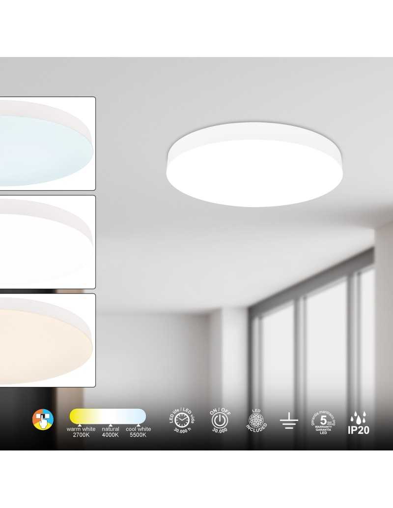 Plafoniera LED Turin tonda minimal Ø 40 cm bianca, 30 W, CCT 3000/4000/5000 K | Mantra -MANTRA