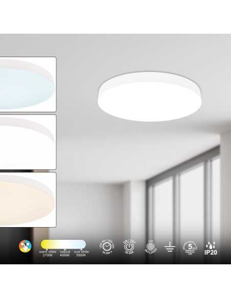 Plafoniera LED Turin tonda minimal Ø 40 cm bianca, 30 W, CCT 3000/4000/5000 K | Mantra -MANTRA