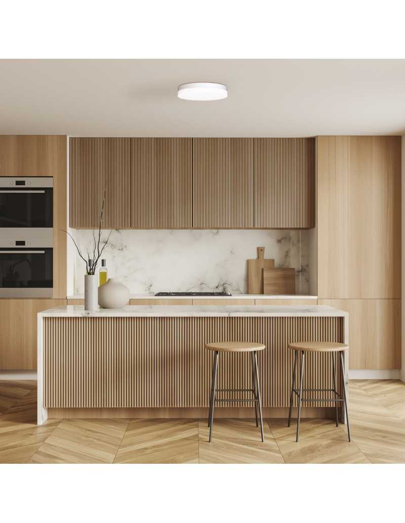 Plafoniera LED Turin tonda minimal Ø 30 cm bianca, 16 W, CCT 3000/4000/5000 K | Mantra -MANTRA