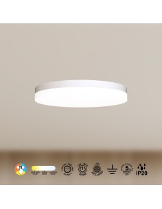 Plafoniera LED Turin slim tonda Ø 40 cm bianca, 20 W, CCT 3000/4000/5000 K | Mantra -MANTRA