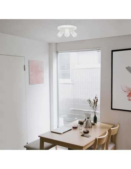 Plafoniera Ø 25 cm con 3 faretti orientabili in bianco, GU10 | Mantra -MANTRA