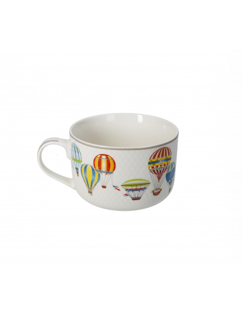 Tazza colazione Le Mongolfiere in new bone china 450 ml | Brandani -BRANDANI