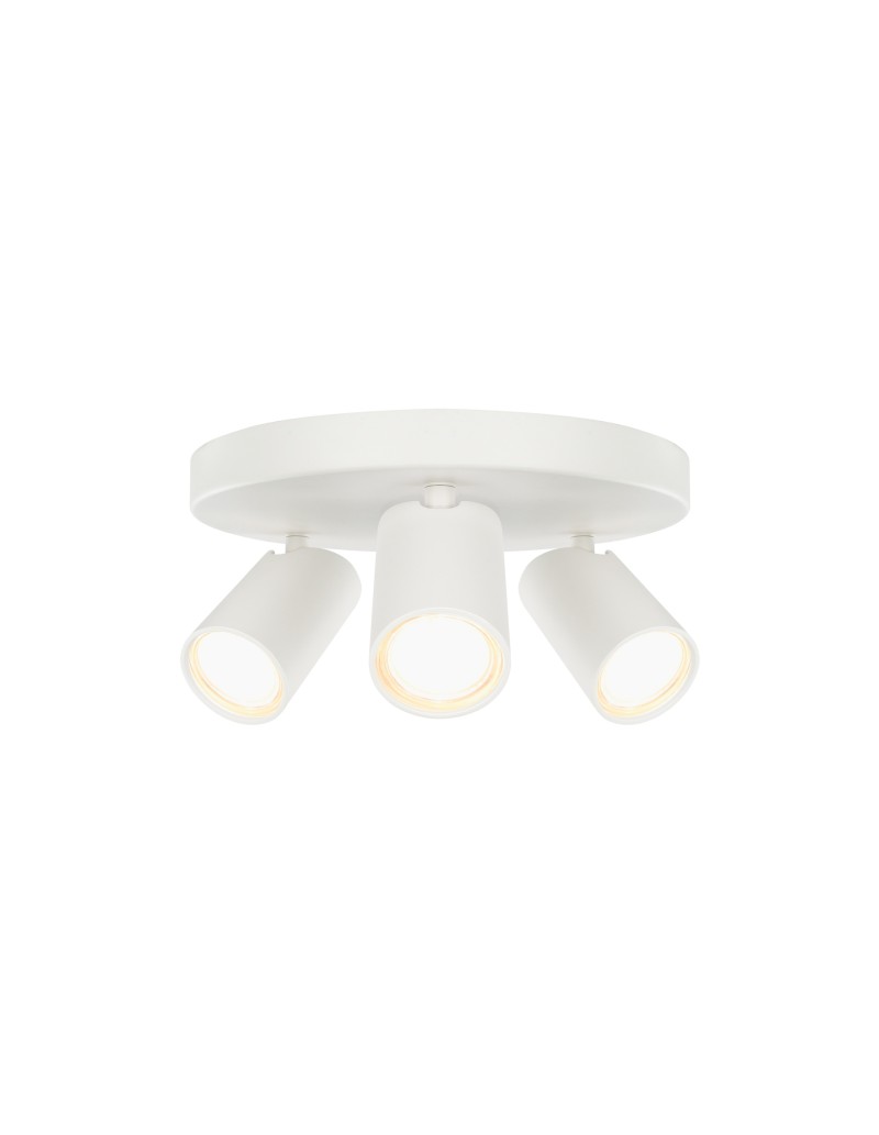 Plafoniera Ø 25 cm con 3 faretti orientabili in bianco, GU10 | Mantra -MANTRA