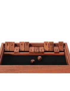 Gioco da tavola Shut The Box, realizzato in legno di acaia, finitura naturale.