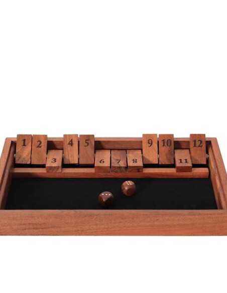 Gioco da tavola Shut The Box, realizzato in legno di acaia, finitura naturale. -INNOVA LIVING