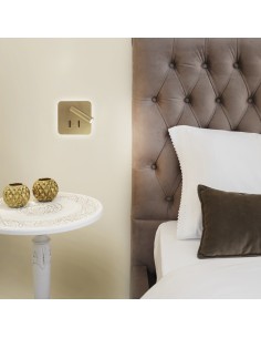 Applique LED Cayman da lettura con faretto orientabile in metallo oro, 3+6 W | Mantra -MANTRA 2