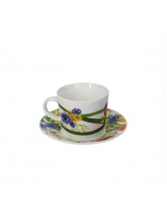 Fiori di Campo set 2 tazzine da caffè con piattino in new bone china | Brandani -BRANDANI 2