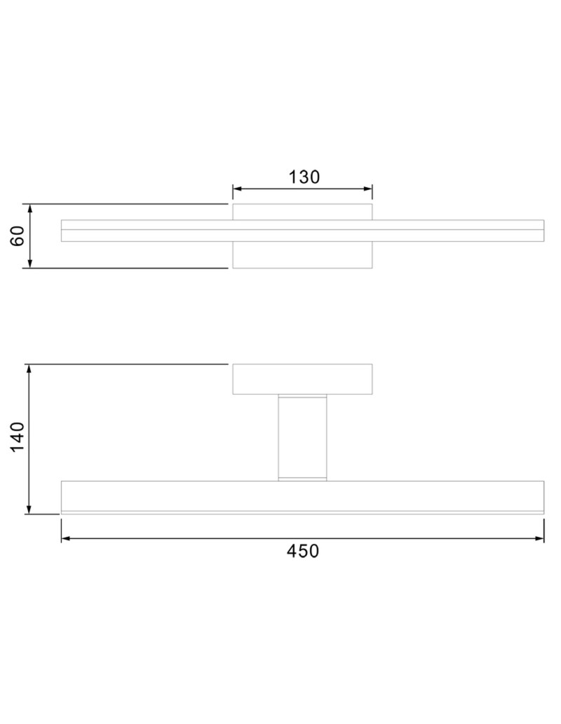 Applique da bagno Morne lineare nero opaco, LED 12 W 4000 K, IP44, 45 cm | Mantra -MANTRA