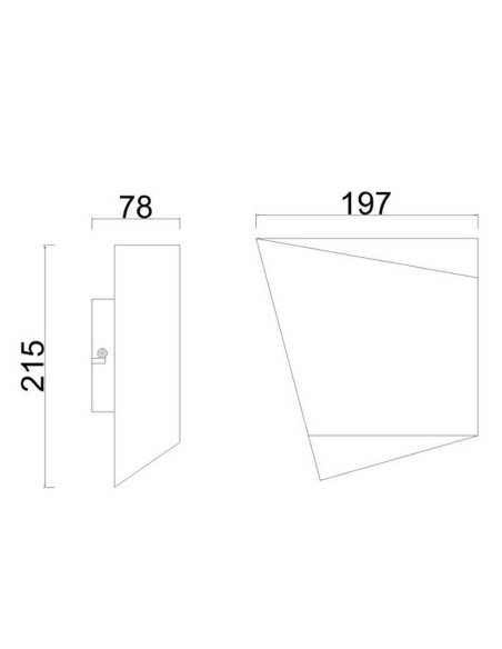 Applique Asimetric monoluce in metallo bianco, GX53, 20x21,5 cm | Mantra -MANTRA