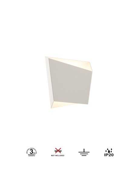 Applique Asimetric monoluce in metallo bianco, GX53, 20x21,5 cm | Mantra -MANTRA