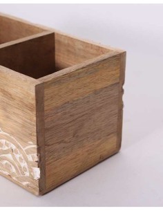 Porta posate e organizzatore da tavola in legno con 3 scomparti -INNOVA LIVING 2
