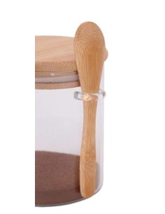 Barattolo ermetico in vetro con coperchio e cucchiaino in Bambu' -INNOVA LIVING 2