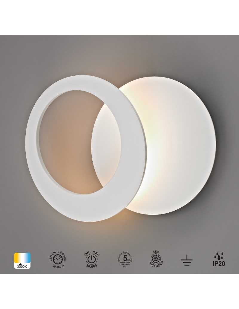 Applique LED Toronto a cerchi orientabili in metallo bianco Ø 22 cm, 10 W 3000 K | Mantra -MANTRA