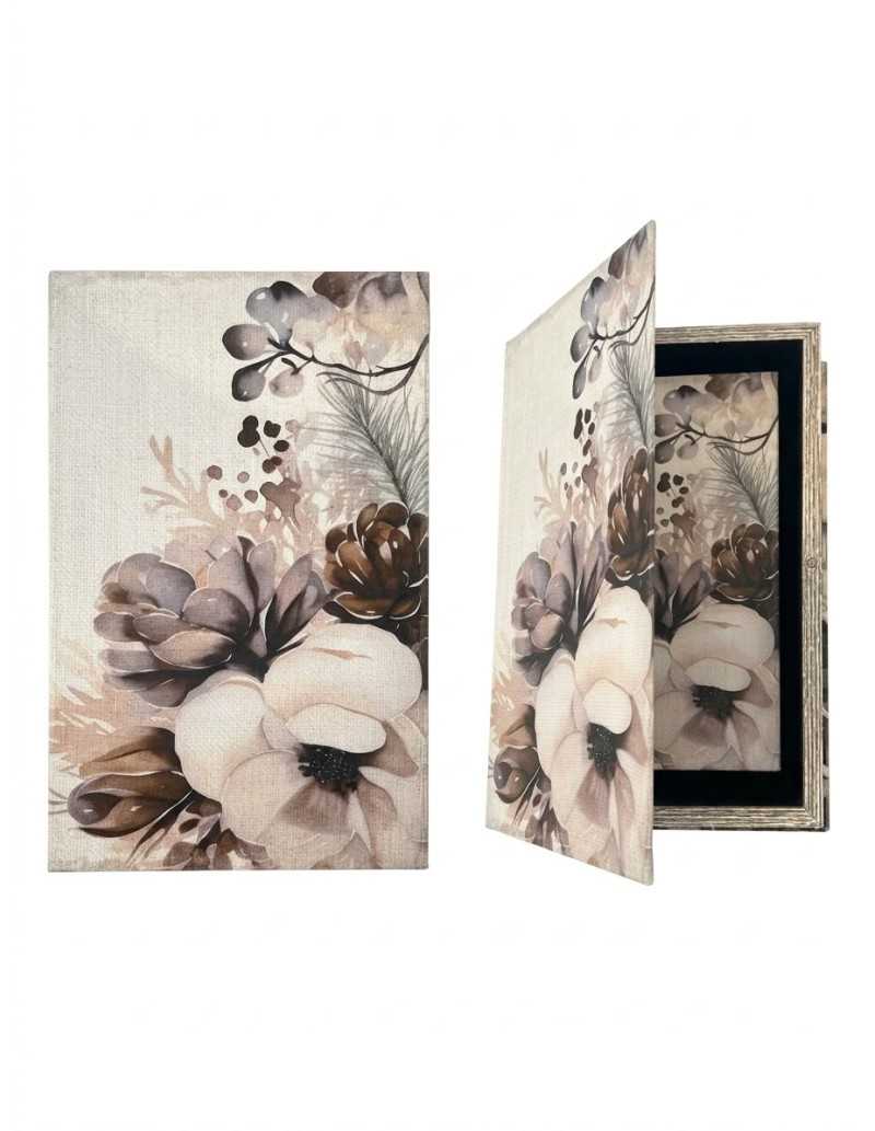 Set due scatole libro decorative con elegante grafica floreale in stile moderno -INNOVA LIVING