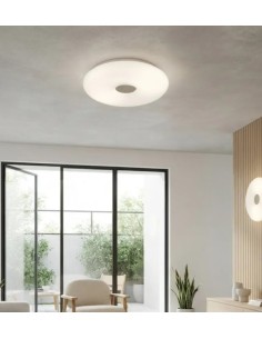 Lampada da parete o da soffitto in vetro soffiato bianco latte acidato opaco e centrale in metallo -TOP LIGHT