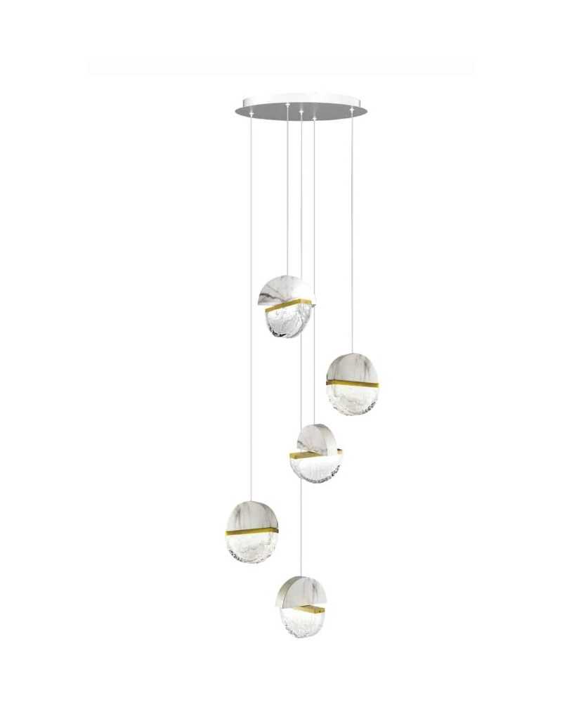 Lampada a sospensione con pendenti in effetto...