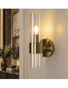 Applique in ottone bronzo e vetro collezione rebecca -GM ILLUMINAZIONE
