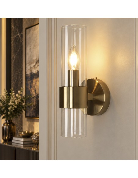 Applique in ottone bronzo e vetro collezione rebecca -GM ILLUMINAZIONE