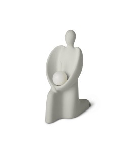 Angelo del Natale portacandela in gres porcellanato grigio | Lineasette -LINEASETTE