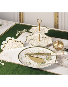 Filo d'Oro piatto da portata natalizio in new bone china Ø 30 cm | Brandani -BRANDANI 2