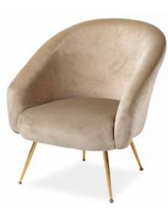 Poltrona Artemide in velluto tortora beige con gambe oro | Fade -FADE