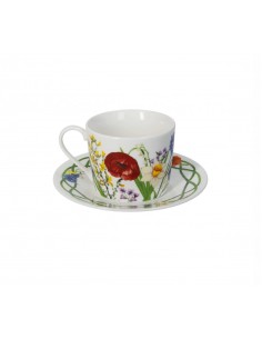 Fiori di Campo set 2 tazze da tè con piattino in new bone china | Brandani -BRANDANI 2