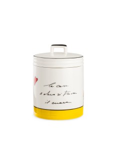 Barattolo giallo con coperchio, collezione Le Casette | Egan -EGAN