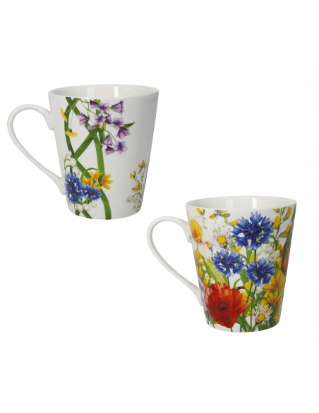 Fiori di Campo set 2 mug in new bone china | Brandani -BRANDANI