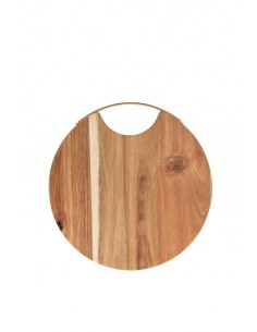 Tagliere rotondo in acacia con manico oro Ø 30 | Brandani -BRANDANI