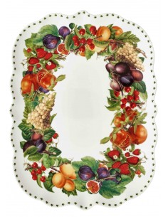 Le Primizie vassoio in porcellana con bordi irregolari 33,5x25 cm | Brandani -BRANDANI