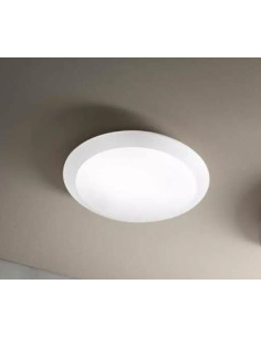 Plafoniera da esterno Base tonda Ø 30 cm in ABS bianco, 2 E27, IP54 | Ondaluce -ONDALUCE