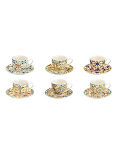 Set 6 tazzine da caffè con piattino Medicea in new bone china 90 ml | Brandani -BRANDANI