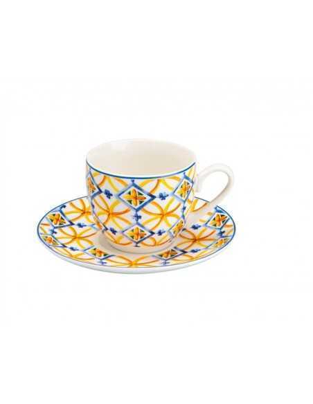 Set 6 tazzine da caffè con piattino Medicea in new bone china 90 ml | Brandani -BRANDANI