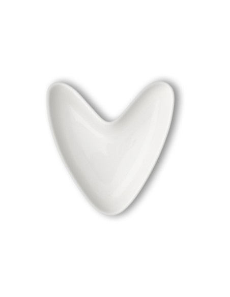 Vassoio antipasti lettera V in ceramica bianco lucido 10x10 | Brandani -BRANDANI