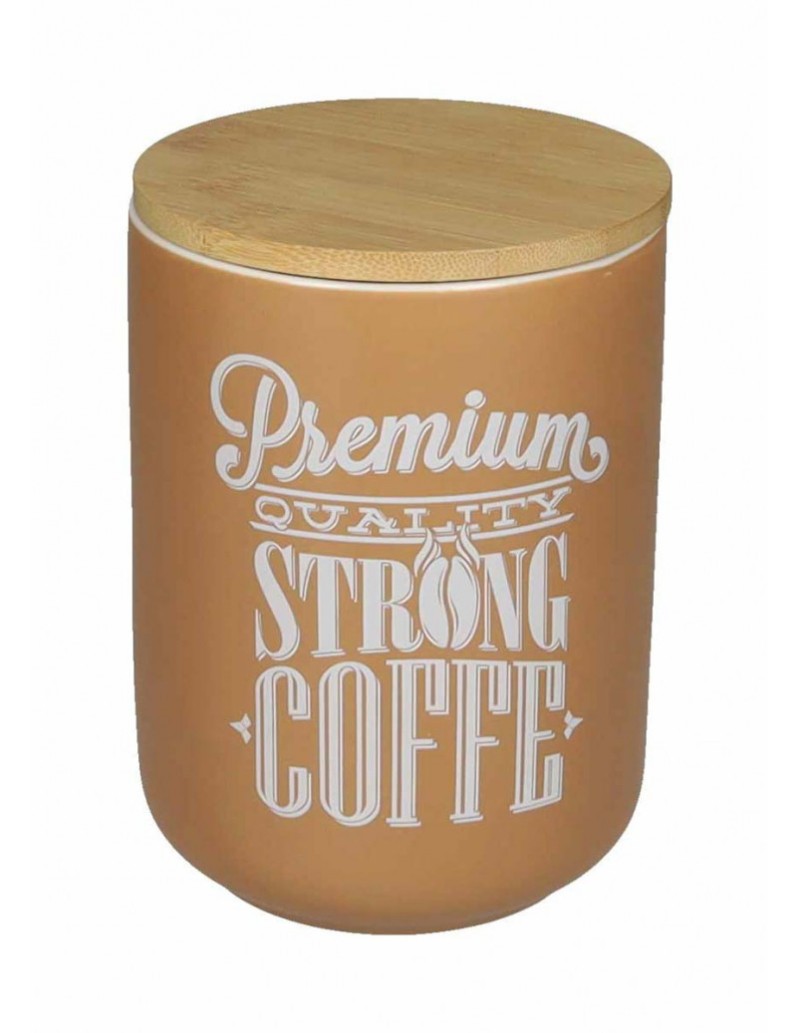 Barattolo coffee in new bone china con tappo in bambù | Brandani -BRANDANI