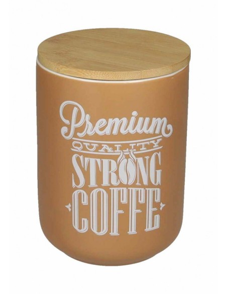Barattolo coffee in new bone china con tappo in bambù | Brandani -BRANDANI