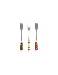 Set 6 forchettine da dolce Tempo di Festa in inox e ceramica natalizia | Brandani -BRANDANI 2