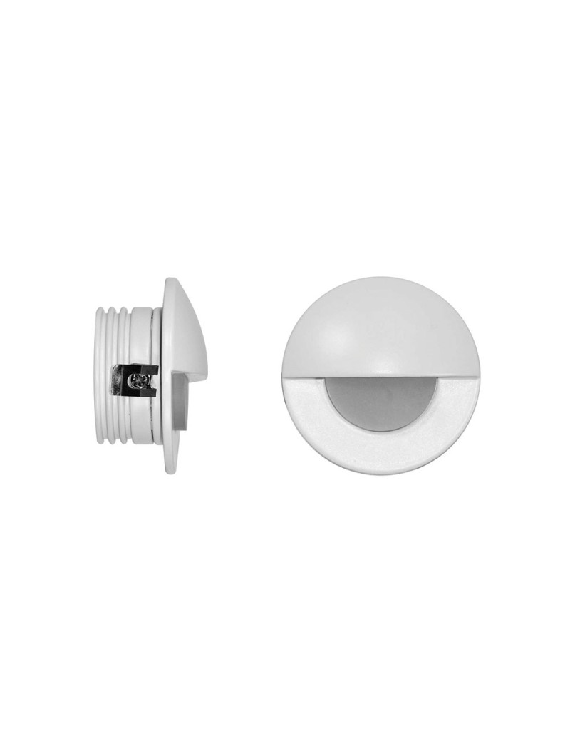 Segnapasso LED Ilo tondo bianco da parete, 2 W 3000 K, 60 lm, 120°, IP20 | Beneito Faure -BENEITO FAURE