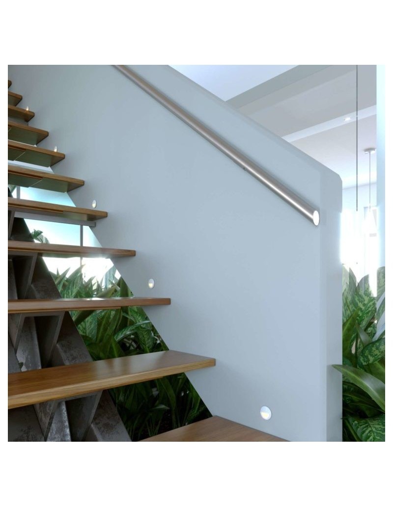 Segnapasso LED Ilo tondo bianco da parete, 2 W 3000 K, 60 lm, 120°, IP20 | Beneito Faure -BENEITO FAURE
