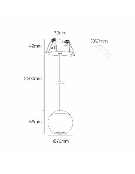 Lampada a sospensione LED Bora sfera in alluminio oro rosa, 8,5 W 3000 K | Beneito Faure -BENEITO FAURE
