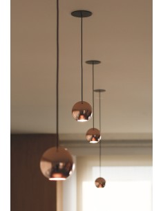 Lampada a sospensione LED Bora sfera in alluminio oro rosa, 8,5 W 3000 K | Beneito Faure -BENEITO FAURE