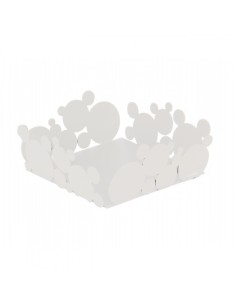 Bolle vassoio svuotatasche in metallo verniciato bianco 18x18 cm | Ceart -CEART