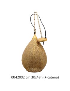 Sospensione Oriental etnica in metallo oro opaco, 30x30x48 cm, E27 | Bolzonella -BOLZONELLA