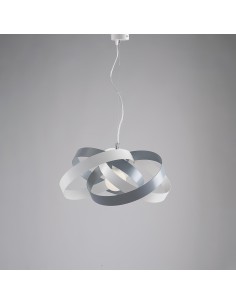 Lampada a sospensione Vertigo L 54 ad anelli bianco e grigio, E27 | Bonetti Illumina -BONETTI ILLUMINA