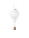 Mongolfiera eclettica ed accattivante lampada a sospensione ideale per camerette realizzata in vetro bianco e cesto in corda ...