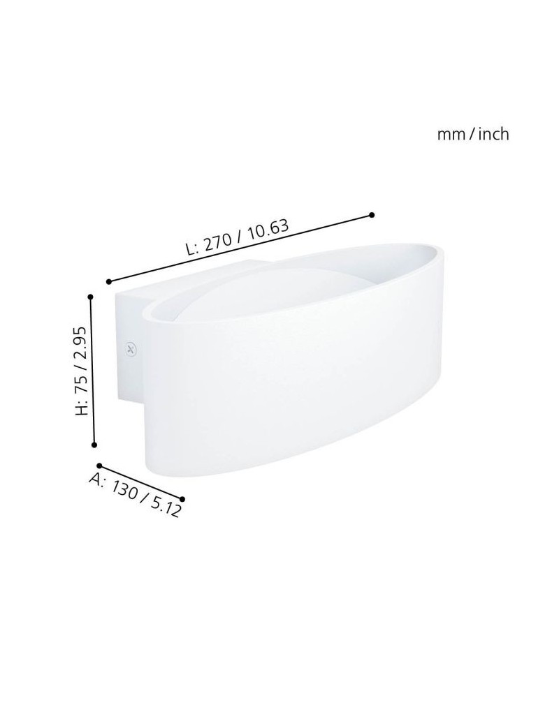 Applique LED Maccacari a fascia 27 cm in alluminio bianco, 1.300 lm 3000 K | Eglo -EGLO