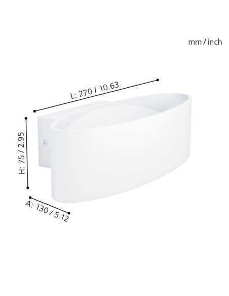 Applique LED Maccacari a fascia 27 cm in alluminio bianco, 1.300 lm 3000 K | Eglo -EGLO